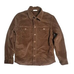 Mango Man Long Sleeves Curdoroy Shirt Brown  Small Button Up
